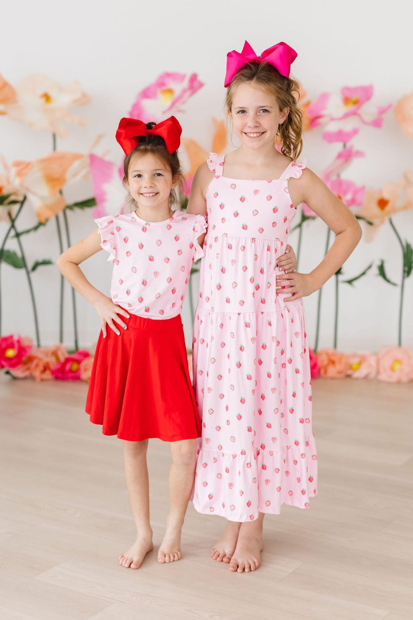 Sweet Strawberries Short Sleeve Ruffle Tee