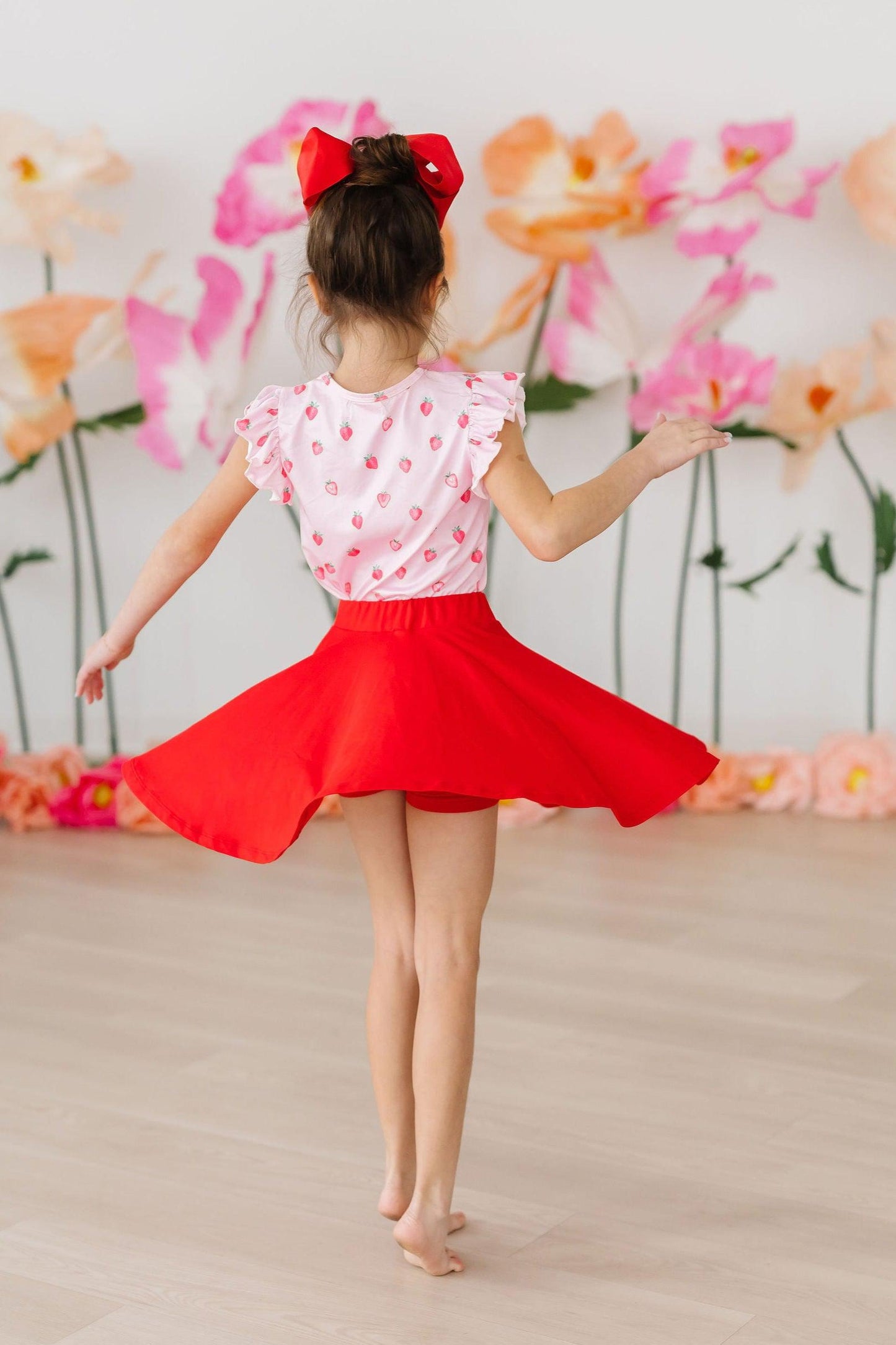 Sweet Strawberries Short Sleeve Ruffle Tee