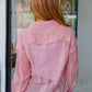 Sweeter Than Nectar Lace Button Down in Rose