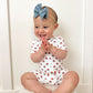 Red White & Blue Tulips Bamboo Shorty Pajamas