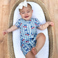 Red White & Blue Cherry Gingham Bamboo Shorty Pajamas