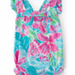 Tropical Punch Ruffle Cross Back Romper