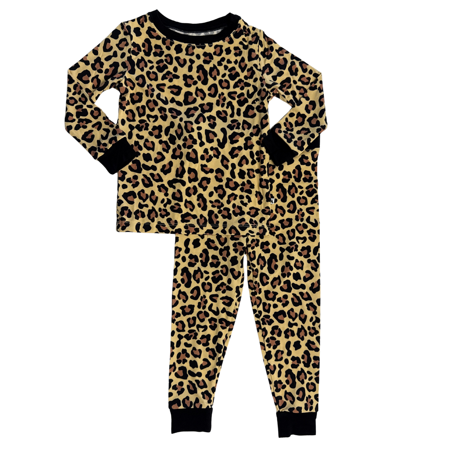Leopard Print Two Piece Pajama Set