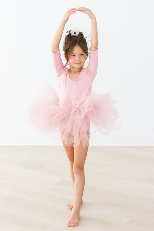 Vintage Pink 3/4 Sleeve Tutu Leotard