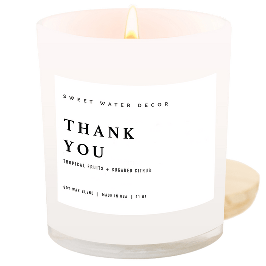 Thank You! Soy Candle - White Jar - 11 oz (Island Air)