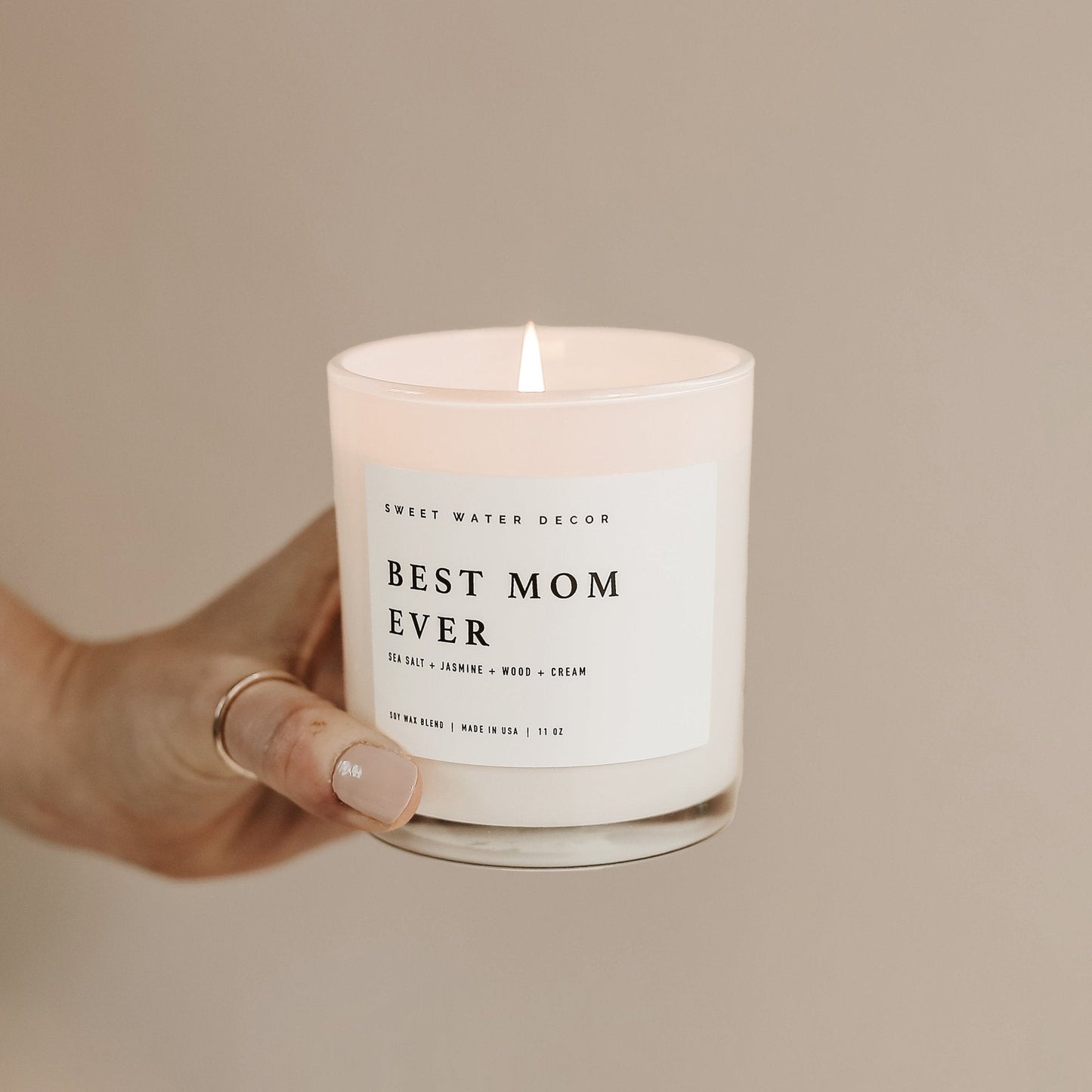 Best Mom Ever! Soy Candle - White Jar - 11 oz (Spa Day)