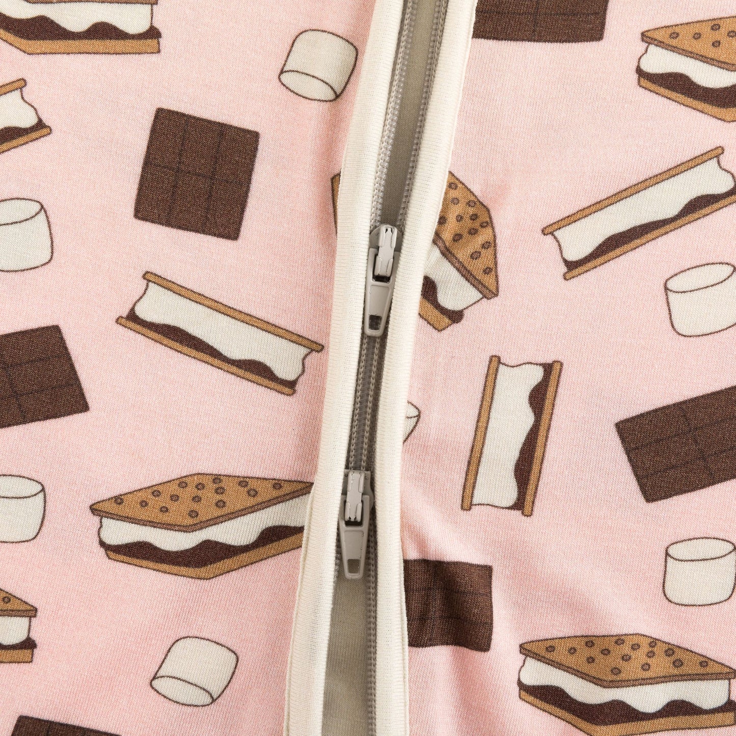 S'more to Love Convertible Zip Footie Pajama- Pink