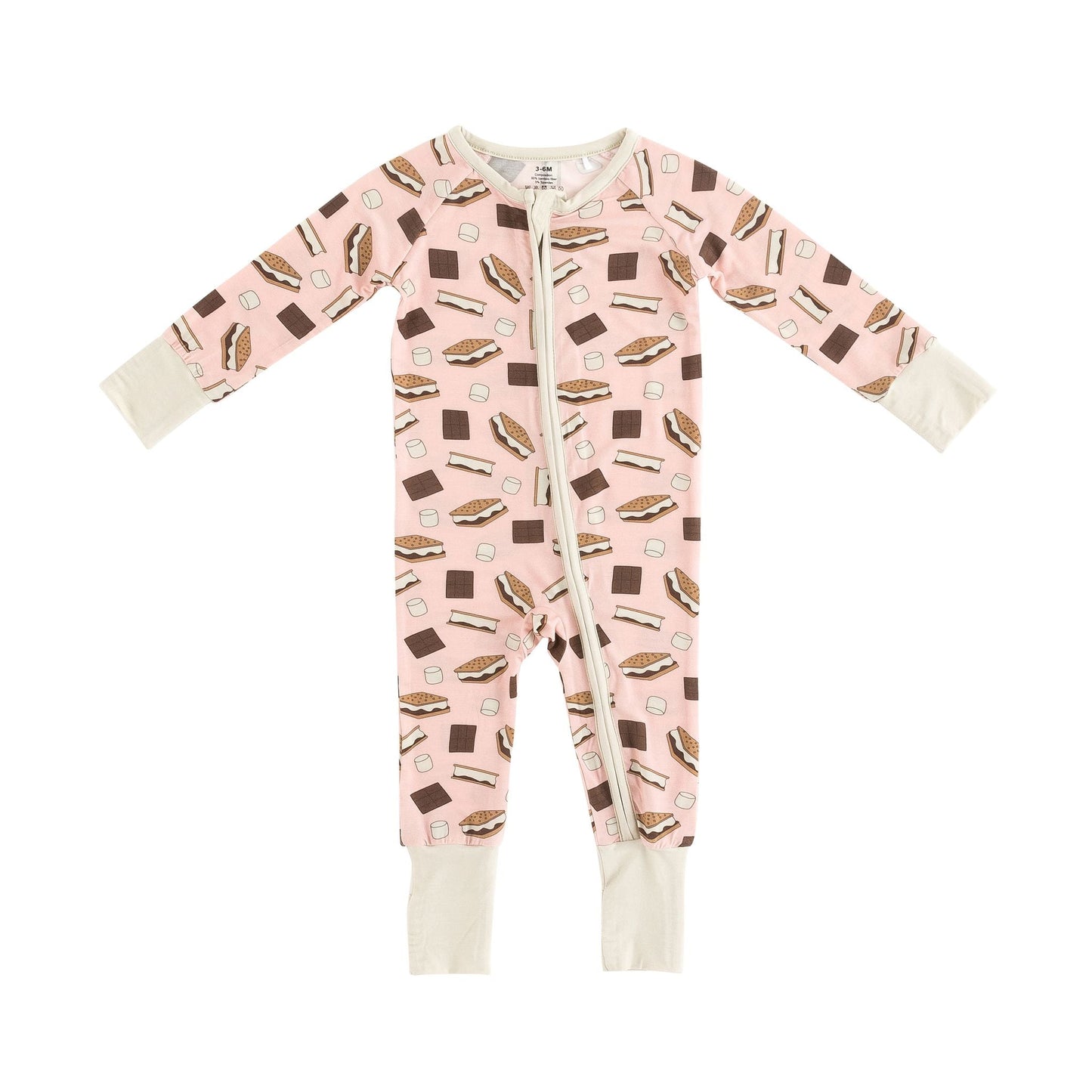S'more to Love Convertible Zip Footie Pajama- Pink
