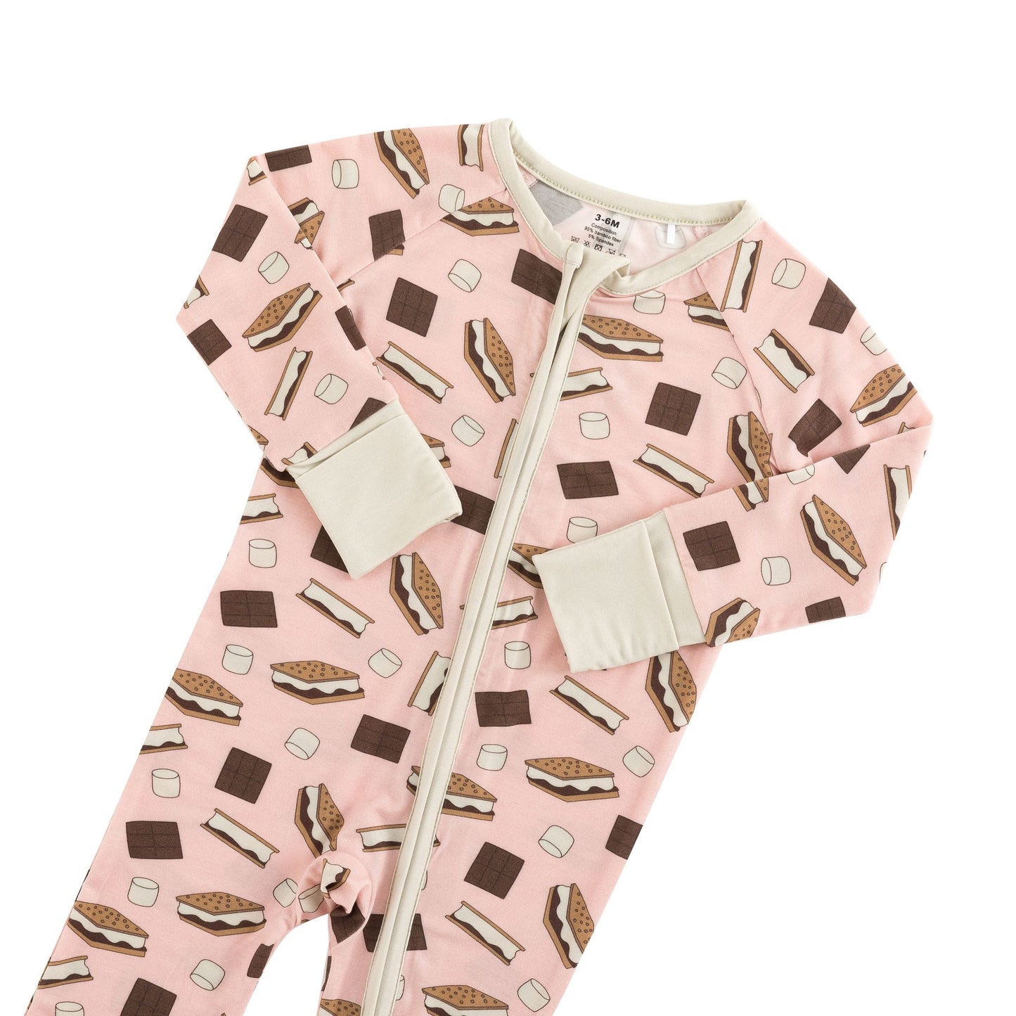 S'more to Love Convertible Zip Footie Pajama- Pink