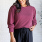 When the Sun Goes Down Mineral Wash Ribbed Knit Top in Wine