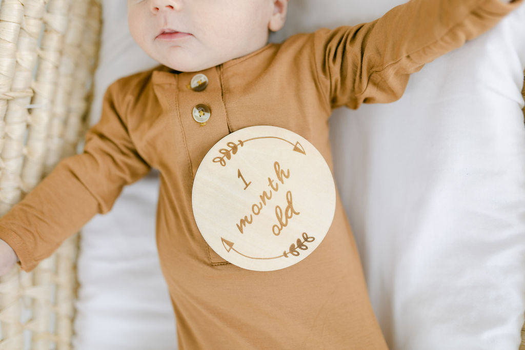 Boho Wood Baby Milestone Cards