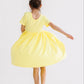 Yellow Short Sleeve Pocket Twirl Dress