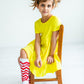 Yellow Short Sleeve Pocket Twirl Dress