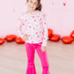 You Make Me Happy Long Sleeve Ruffle Tee