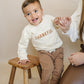 Thankful Organic Cotton Crewneck Sweatshirt - Cream or Brown