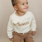 Thankful Organic Cotton Crewneck Sweatshirt - Cream or Brown
