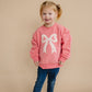 Applique Floral Bow Crewneck Sweatshirt