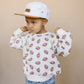 Football Print Cotton Crewneck Sweatshirt