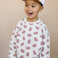 Football Print Cotton Crewneck Sweatshirt