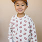 Football Print Cotton Crewneck Sweatshirt