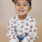 Football Print Cotton Crewneck Sweatshirt