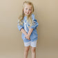 Blue Toile Applique Bow Sweatshirt Romper or Crewneck