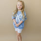 Blue Toile Applique Bow Sweatshirt Romper or Crewneck