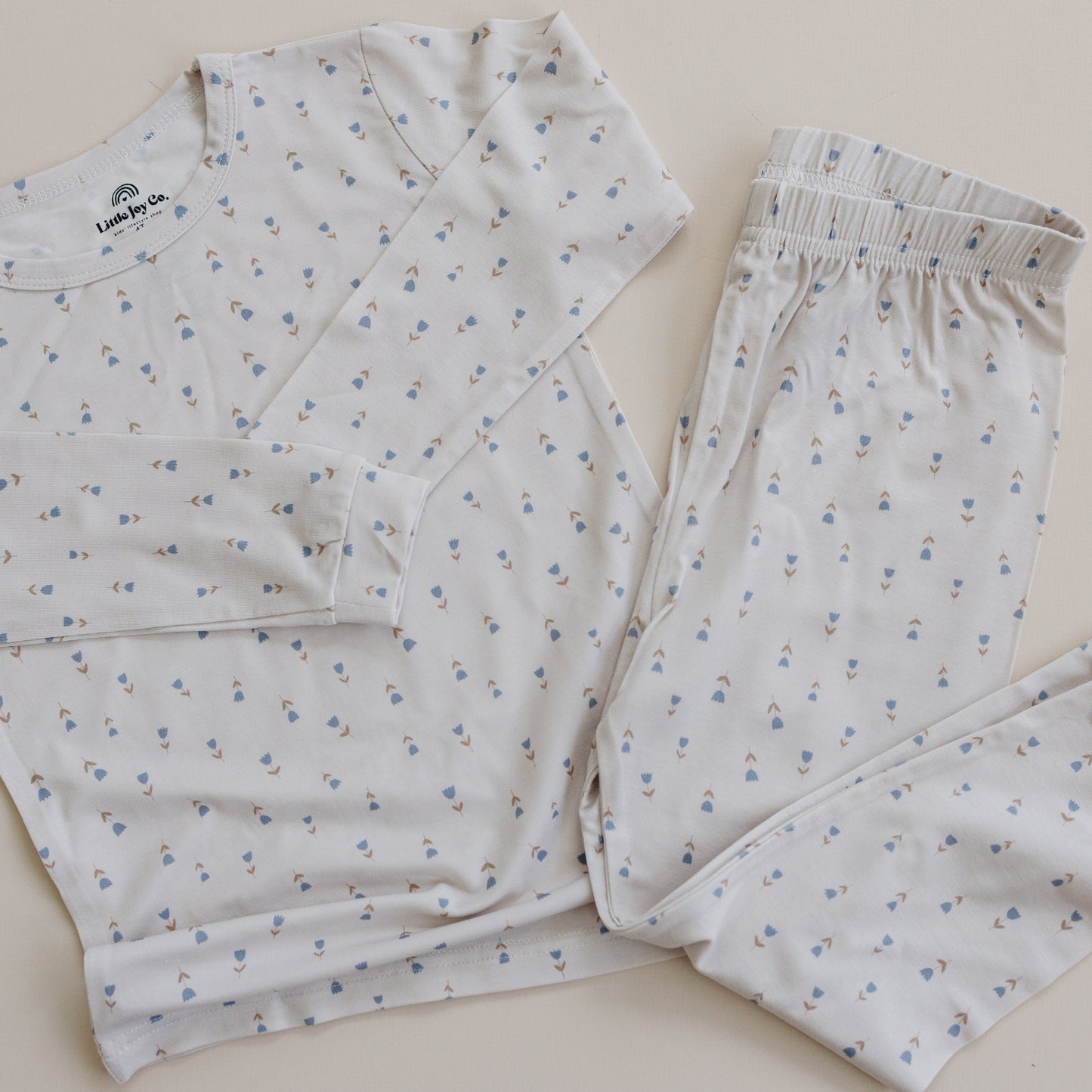 Tiny Tulips 2-Piece Bamboo Pajamas