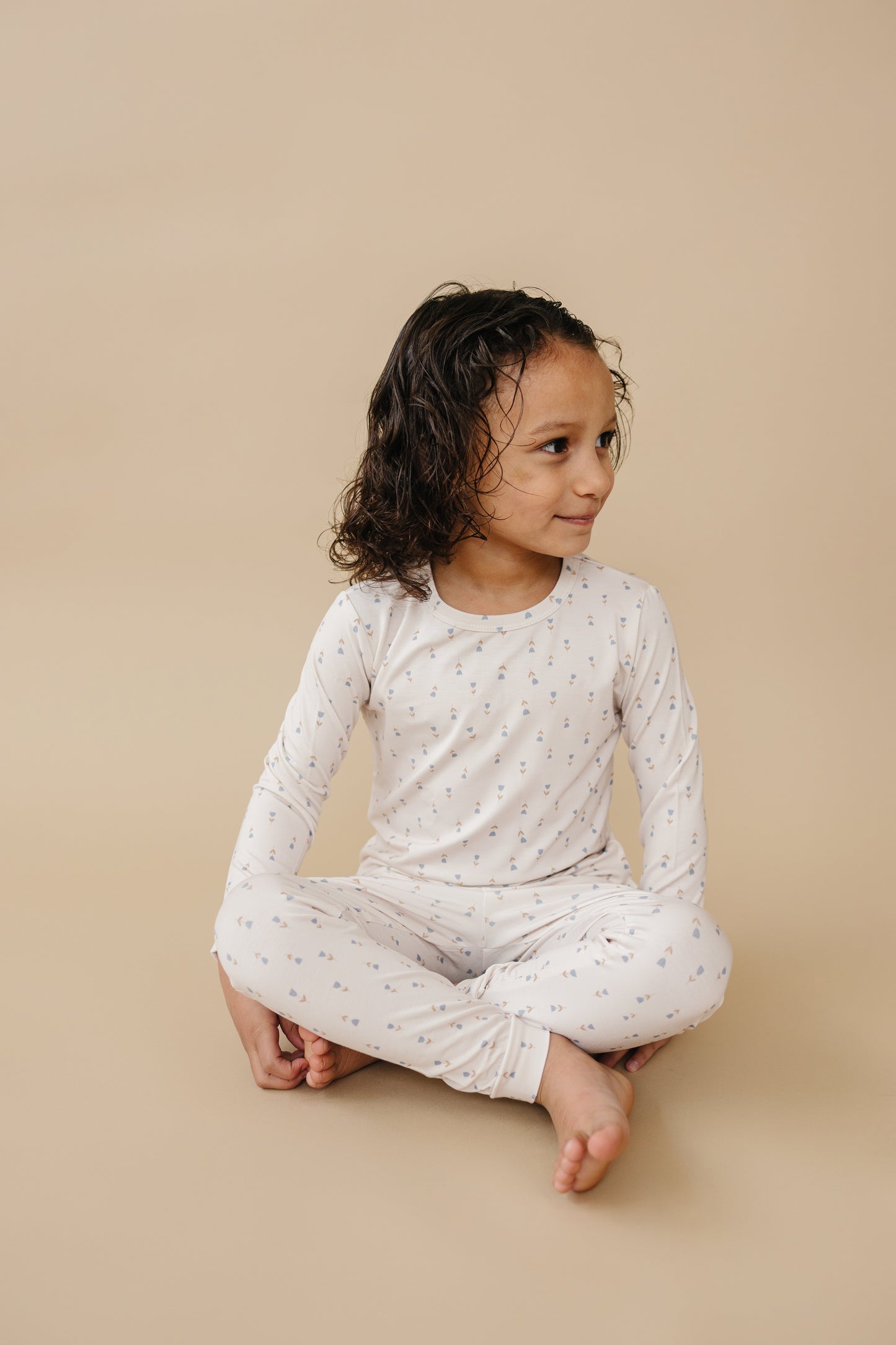 Tiny Tulips 2-Piece Bamboo Pajamas