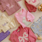 Applique Floral Bow Crewneck Sweatshirt