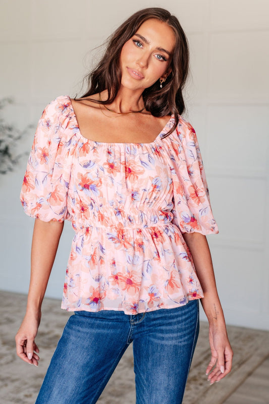 A Powerful Force Square Neck Balloon Sleeve Blouse - Aubrey Jaymes Boutique#