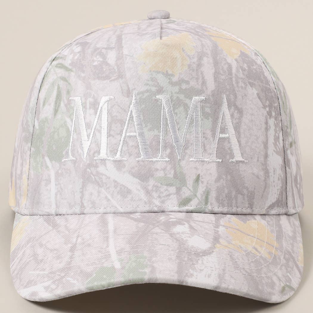 MAMA Embroidered Camo Baseball Cap