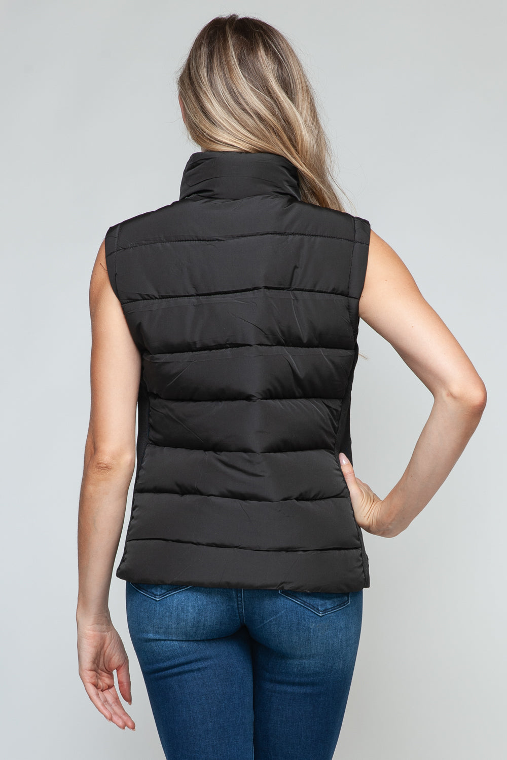 Apres Ski Zip Up Vest- Black