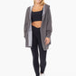 Everyday Flow Fleece Hooded Cardigan- Black