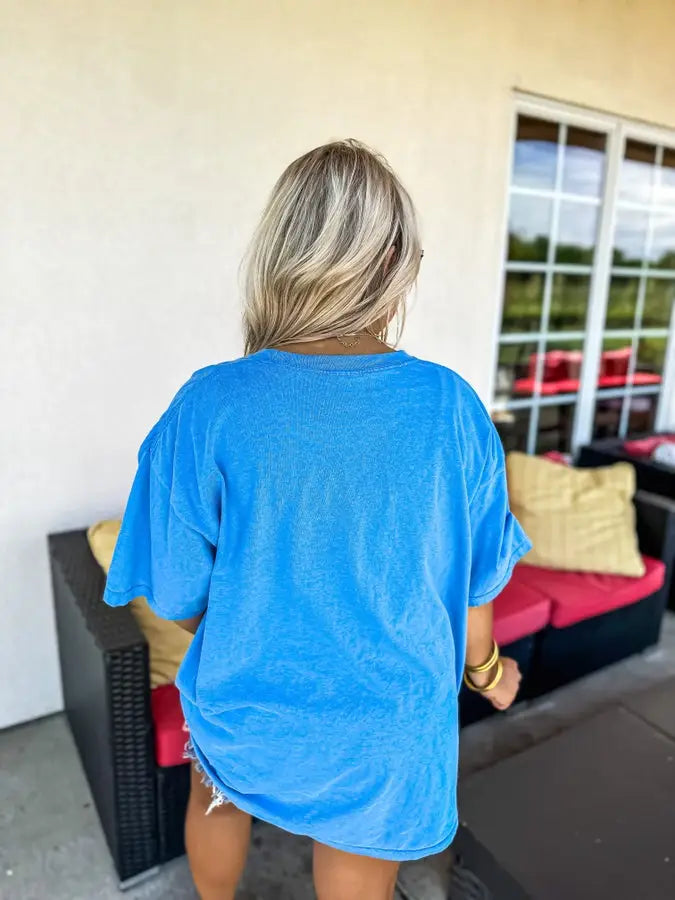 Mama Puff Letter Graphic Tee- Blue