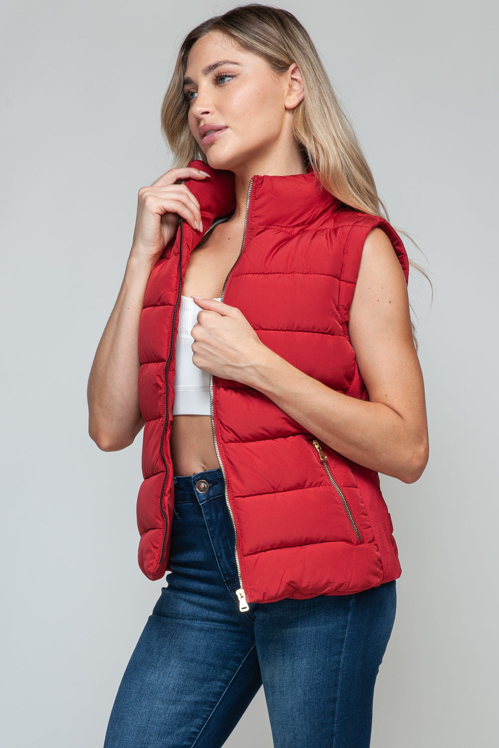 Apres Ski Zip Up Vest- Red