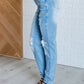 Aiden High Rise Patch Pocket Distressed Boyfriend Jeans - Aubrey Jaymes Boutique#