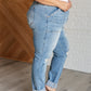 Aiden High Rise Patch Pocket Distressed Boyfriend Jeans - Aubrey Jaymes Boutique#