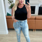 Aiden High Rise Patch Pocket Distressed Boyfriend Jeans - Aubrey Jaymes Boutique#