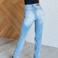 Aiden High Rise Patch Pocket Distressed Boyfriend Jeans - Aubrey Jaymes Boutique#