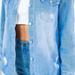 American Honey Distressed Denim Shacket - Aubrey Jaymes Boutique#