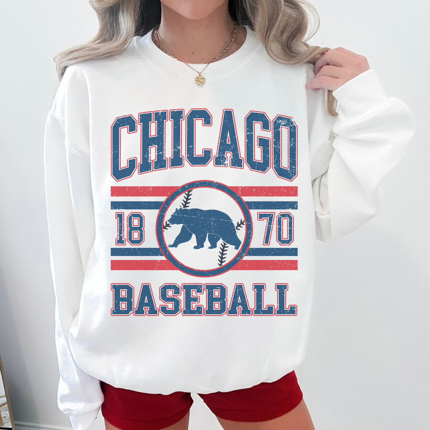 Chicago Baseball Vintage Inspired Crewneck Sweatshirt- 4 colors