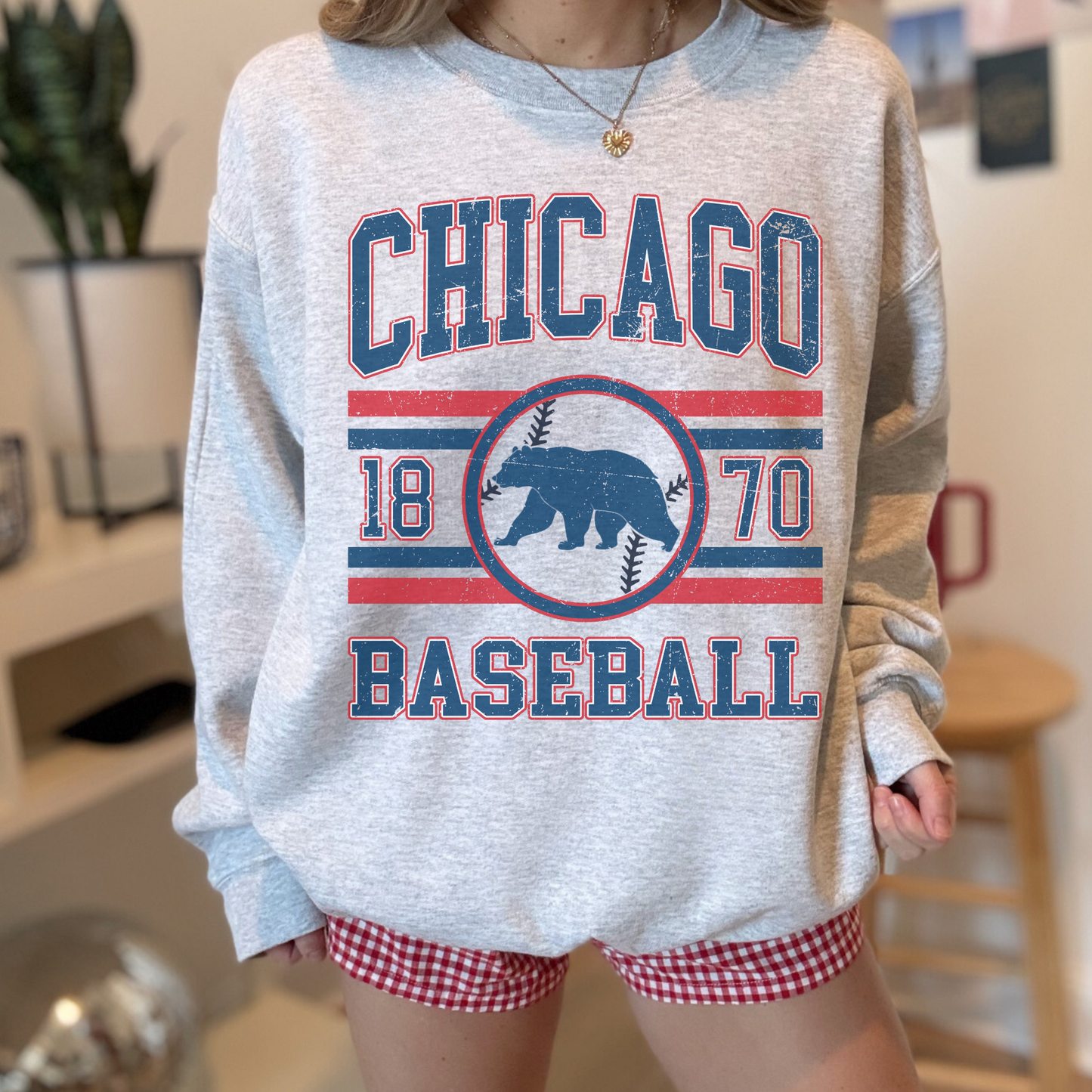Chicago Baseball Vintage Inspired Crewneck Sweatshirt- 4 colors