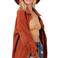 Austin Oversized Fleece Shacket - Rust - Aubrey Jaymes Boutique#