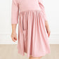 Vintage Pink 3/4 Sleeve Pocket Twirl Dress