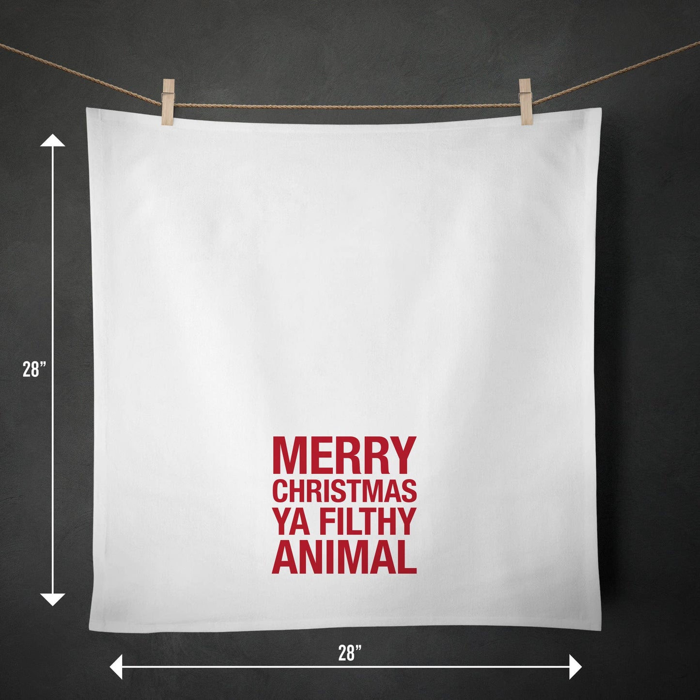 Merry Christmas Ya Filthy Animal Christmas Holiday Towel