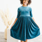 Denim Blue Velvet Twirl Dress