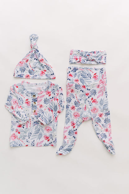Bloom Newborn Outfit With Hat/Headband Option