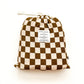 Bamboo Fitted Crib Sheet - Toffee Checkered