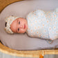 Bamboo Stretch Swaddle - Blue Daisy